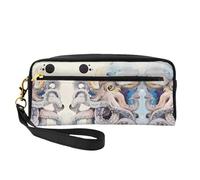 JaoXer Neceser de maquillaje reutilizable - Organizador de artículos de aseo de viaje, diseño completo, diseño retro de pulpo, bolsa de piel para mujer, color negro, talla única