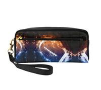 JaoXer Neceser de maquillaje reutilizable - Organizador de artículos de aseo de viaje, diseño completo Galaxy Space American Football Print bolsa de cuero para mujer