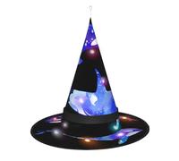 JaoXer Orca Killer Whale Witch Hat Halloween - Sombrero de fiesta decorativo plegable con luces LED para fiesta, mascarada, carnaval y Navidad
