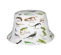 JaoXer Sombrero unisex con diferentes tipos de estampado de lagarto, gorra de pesca de ala ancha, plegable, perfecta para actividades al aire libre, negro, talla única