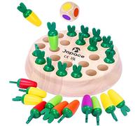 Japace Ajedrez de Memoria de Zanahoria, Juego de Memoria Infantil de Madera Juguete Educativo Estimula la Memoria y el Desarrollo Cognitivo, Juegos de Mesa en Familia Pare 3 4 5 6+ Años Niños