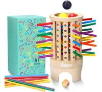 Japace Juegos de Tablero Torre de Pisa Habilidades Motoras Finas, Juego para Fiestas de Familias Montessori de Madera, Juguetes de Madera Educativos ara Niños Regalo de Niños y Niñas de 3 Años