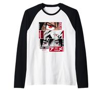 Japan Anime Warrior Eyes Illustration Graphic Anime Camiseta Manga Raglan