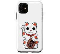Japan Cat Figurine Maneki-Neko Bobtail Good Luck Fortune Carcasa para iPhone 11