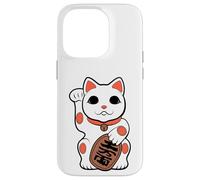 Japan Cat Figurine Maneki-Neko Bobtail Good Luck Fortune Carcasa para iPhone 14 Pro