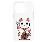 Japan Cat Figurine Maneki-Neko Bobtail Good Luck Fortune Carcasa para iPhone 15 Pro