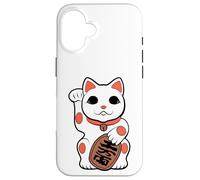 Japan Cat Figurine Maneki-Neko Bobtail Good Luck Fortune Carcasa para iPhone 16