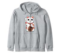 Japan Cat Figurine Maneki-Neko Bobtail Good Luck Fortune Sudadera con Capucha