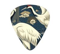 Japan-Cranes-Good-Luck - Paquete de 12 púas de guitarra con 3 grosores y caja de almacenamiento, púas ABS para bajo eléctrico