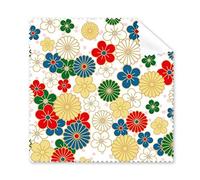 Japan Culture - Juego de 5 limpiadores de Pantalla para Ukiyo-e, Diseño de Flores de crisantemo, Estilo Japonés