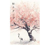 Japan Eki Stamp Book | Beautiful Snow Covered Cherry Blossoms and Crane | 4 x 6 Passport Sized Collection Book: Eki Stampu JR: a blank notebook to start your own travel stamp collection