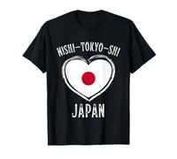 Japan Flag Heart Nishi-Tokyo-Shi City Camiseta