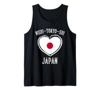 Japan Flag Heart Nishi-Tokyo-Shi City Camiseta sin Mangas