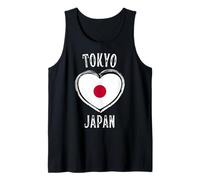 Japan Flag Heart Tokyo City Camiseta sin Mangas