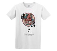Japan Hip Hop Evil Devil Print Men's T-Shirt Unisex White Cotton Hip Hop Print tee Shirts XXL
