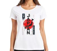 Japan Land of the Rising Sun Nihon Card Y2K - Camiseta para mujer, Blanco, 3XL