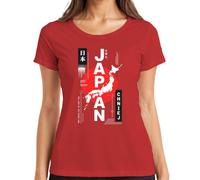Japan Land of the Rising Sun Nihon Card Y2K - Camiseta para mujer, rojo, XXL
