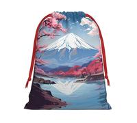 Japan Mount Fuji - Bolsas de Navidad con cordón para fiestas, reutilizables, para caramelos, bodas, San Valentín