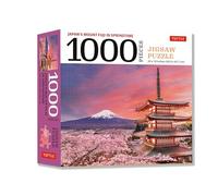 Japan Mount Fuji in Springtime Jigsaw Puzzle - 1000 pieces /anglais: Snowcapped Mount Fuji and Chureito Pagoda in Springtime (Finished Size 24 in X 18 in)