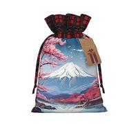 Japan Mount Fuji Landscape - Bolsas de regalo con cordón, 20,3 x 28,9 cm, bolsas de regalo para bodas, Navidad, cumpleaños, decoración de Halloween