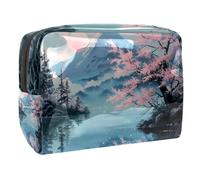 Japan Mount Fuji - Neceser para mujer, neceser de viaje, de PVC, organizador de maquillaje con cremallera, multicolor, 18.5x7.5x13cm/7.3x3x5.1in, Neceser