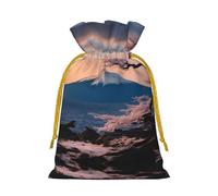 Japan Mount Fuji Scenery Print Christmas Drawstring Holiday Candy Bag Christmas Sacos Reutilizables Bolsas de regalo de fiesta