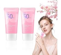 Japan Sakura Sunscreen,Facial and Body Sunscreen,Perfect Uv Skin Care Cream SPF 50+ Pa+++, Breathable, Non-Greasy,For All Skin Types (2 Pcs)