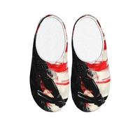 Japan Samurai - Pantuflas de franela para hombre, diseño de bandera japonesa, antideslizantes, cálidas, para interiores y exteriores, multicolor, X-Small Men/ Medium Women