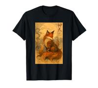 Japan Scenery Kitsune Fox in the Moon Night Camiseta Camiseta