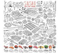 JAPAN SUSHI Sketchbook: A Large Square Sketchbook with Blank and White Paper - 100 Pages ( 8.25" x 8.25" ) for Drawing, Sketching, Painting and Recording Creative Ideas.