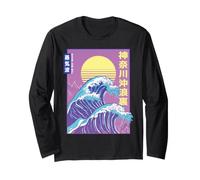 Japan Vaporwave Japanese Great Wave of Kanagawa Manga Larga