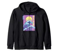 Japan Vaporwave Japanese Great Wave of Kanagawa Sudadera con Capucha