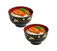 JapanBargain 2989 - Cuencos japoneses de plástico para sopa, patrón de conejo y luna, cuencos de arroz y cereales de 4.25 pulgadas, acabado lacado, fabricado en Japón, paquete de 4