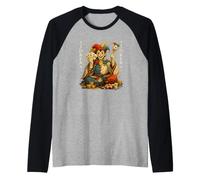 Japandi Art Joker Juego de Cartas Retro, baraja de Cartas de Joker Camiseta Manga Raglan