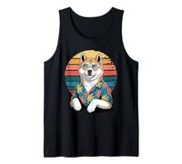 Japanese Akita Inu Gafas De Sol Hawái Playa Verano Camiseta sin Mangas