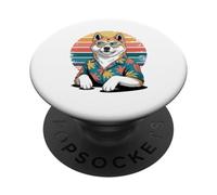 Japanese Akita Inu Gafas De Sol Hawái Playa Verano PopSockets PopGrip Adhesivo