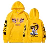 Japanese Anime Graphic Hoodie | Long Sleeve Pullover Sweatshirt | Unisex Casual Cotton Blend (4XL,Amarillo)