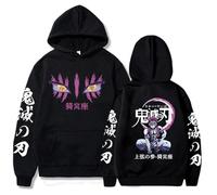 Japanese Anime Graphic Hoodie | Long Sleeve Pullover Sweatshirt | Unisex Casual Cotton Blend (XL,Negro)