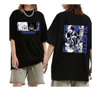Japanese Anime My Hero Academia Camiseta Boku No Hero Academia Verano Manga Corta Camiseta Suelta Negra Manga Gráfico Tops (M,Color 03)