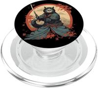 Japanese Art Cat Ninja Ukiyo-e Anime Samurai Cat Camiseta PopSockets PopGrip para MagSafe
