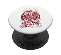 Japanese Art Cat Ninja Ukiyo-e Anime Style Samurai Cat PopSockets PopGrip Adhesivo