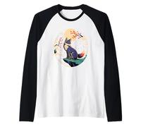 Japanese Art Kitsune Fox Japan Camiseta Manga Raglan