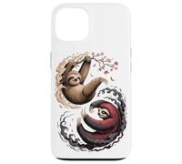 Japanese Art Lazy Sloth Good and Devil Sloths Carcasa para iPhone 13