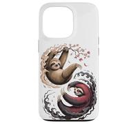 Japanese Art Lazy Sloth Good and Devil Sloths Carcasa para iPhone 13 Pro