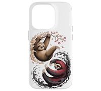 Japanese Art Lazy Sloth Good and Devil Sloths Carcasa para iPhone 14 Pro