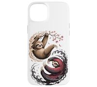 Japanese Art Lazy Sloth Good and Devil Sloths Carcasa para iPhone 15 Plus
