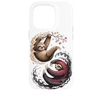 Japanese Art Lazy Sloth Good and Devil Sloths Carcasa para iPhone 15 Pro