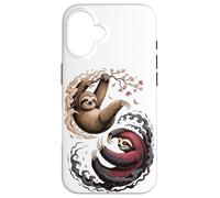 Japanese Art Lazy Sloth Good and Devil Sloths Carcasa para iPhone 16