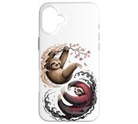 Japanese Art Lazy Sloth Good and Devil Sloths Carcasa para iPhone 16 Plus