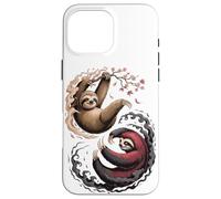 Japanese Art Lazy Sloth Good and Devil Sloths Carcasa para iPhone 16 Pro MAX